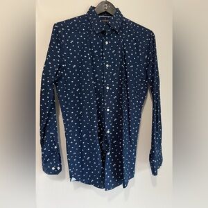 NWOT Banana Republic Mens Shirt  Blue Stretch Flex Fit Size M Slim Fit